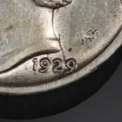 1929 Mercury Dime Die Break Shatter Rim Blob  Error Mechanical Doubling of Date - Image 1 of 4