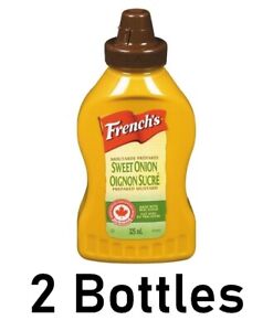 2 Bottles of French's Sweet Onion Prepared Mustard 325ml Each - From Canada