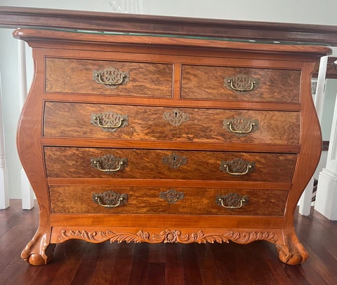 Indonesian Teak Wood Dresser Cover