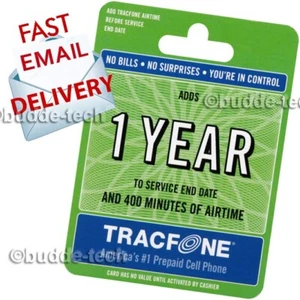 Tracfone 1 Year Plan 365 Days+400 minutes *Direct Add 2 your phone within 2 Days - Picture 1 of 12