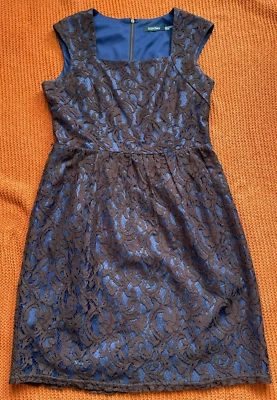 Vestido de encaje floral marrón/azul ELLEN TRACY para mujer talla 12 Foto 1 de 4