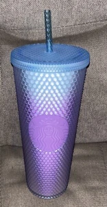 Starbucks🥤Summer Purple Rain Blue Ombre Venti STUDDED Tumbler Cold Cup 24oz NEW - Picture 1 of 12