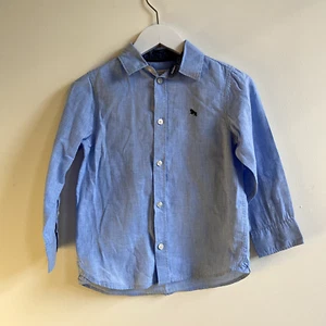 H&M Boys' Blue Button-up Long-Sleeved Shirt | Size 5 - Picture 1 of 6