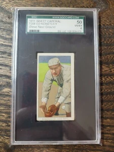 1909 T206 ED KONETCHY GLOVE NEAR GROUND CAPORAL BACK SGC 4 BASEBALL CARDINALS - Picture 1 of 2