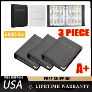 3PCS 480 Pocket World Coins Storage Book Capacity Folder Collection Holder Album - Picture 1 of 15