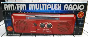 Vintage 1988 Westminster rot AM/FM Multiplex Radio Modell FS-3000 neu in Box NOS - Bild 1 von 5