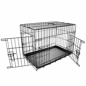 Dog Pet Training Transport crate Fold Flat cage Removable Tray Medium 30" - Picture 1 of 5