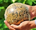 Superb 135MM Ball Brown Leopard Skin Jasper Crystal Healing Energy Stone Sphere