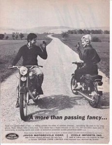 1963 Jawa 350cc Motorcycle Print-Ad/ Pretty girl / Great Art - Picture 1 of 1