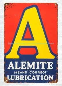 ALEMITE MEANS KORREKTE SCHMIERUNG Metall Blechschild Wohndeko Design - Bild 1 von 4