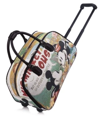 Disney Mickey & Minnie Duffle Bag Gym Overnight Wheels Tote Luggage 3 to 7 days - Image 1 of 4