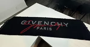 Givenchy Signature Paris Logo Wool Scarf Women's Black - Picture 1 of 4