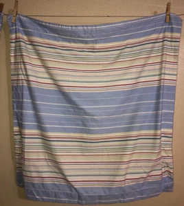 Pottery Barn Euro Sham Stripe Blue Cream Red Green Stripe - Picture 1 of 8