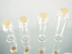 Clear Glass Cork or Twist Bottle Tube Party Favor Containers Vials Crafts Hobby - Picture 1 of 9