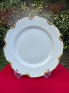 Haviland Limoges Frankreich China gewellter Rand Silber Jahrestag Goldrand 10,5 Zoll - Bild 1 von 3