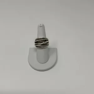 David Yurman Crossover 925 Sterling Silver Twisted Cable 17mm Cocktail Ring 8 - Picture 1 of 6