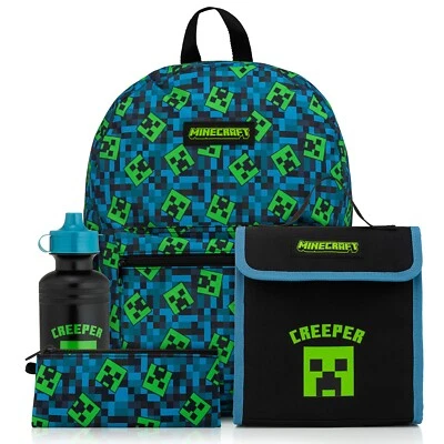 Zaino Minecraft Set 4 Pezzi Ritorno a Scuola, Merchandise Ufficiale Minecraft - Immagine 1 di 4