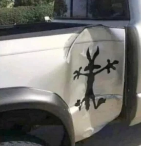 Funny decal Dent filler crack rock ding cover panel hood window body many sizes - Bild 1 von 11