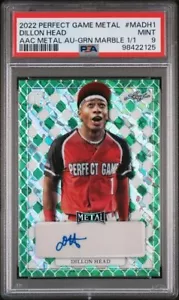 PSA 2022 Leaf Perfect Game Metal DILLON HEAD 1/1 Green Marble San Diego Padres - Picture 1 of 3