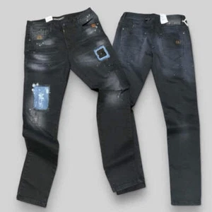 Pantalones de mezclilla para hombre Cipo & Baxx CD388 descoloridos negros ajustados nuevos con etiquetas - Imagen 1 de 8