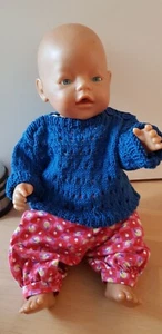Puppenpullover, royalblau, passt Baby Born oder Annabelle, 43 cm - Bild 1 von 2