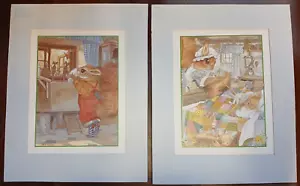 Lot of 2 Lithographs, Matted ~ ERIC KINCAID ~ Squirrels, Nursery, Fairy Tales - Picture 1 of 8