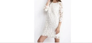 $198 Velvet Leslea Cotton off the shoulder black lace dress small P21 U - Picture 1 of 7