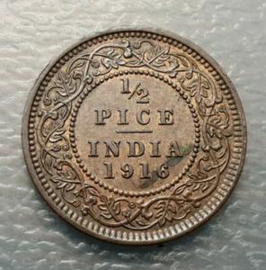 INDIA BRITANICA BRITISH INDIA GEORGE V 1/2 PICE 1916 SC-/SC - Bild 1 von 2