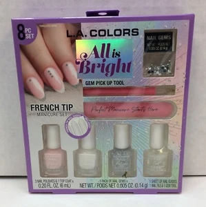 L.A. Color All Is Bright French Tip Manicure Set, 8 Piece, Free Shipping - Picture 1 of 2