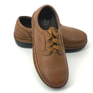 Propet Mens Brown M4070 Pebbled Leather Oxford Walking Shoes Size 9.5 XX Wide - Picture 1 of 11