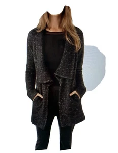 Theory Mantel Jacke Größe L neu mit Etikett schwarz/weiß Boucle Strick 189 $ (orig 415 $) - Bild 1 von 7