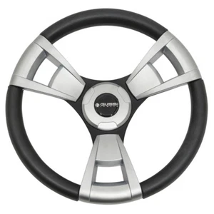 Gussi Italia Model 13 Black/Brushed Golf Cart Steering Wheel -Club Car Precedent - Picture 1 of 2