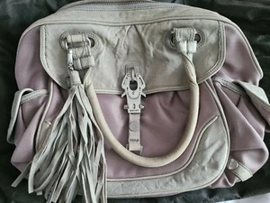 George Gina & Lucy Contiki Leder Handtasche Beige / Rosa / Ledertasche - Bild 1 von 7