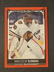 21-22 O-Pee-Chee Malcolm Subban Borde Rojo Espalda en Blanco Uno de Uno - Imagen 1 de 2