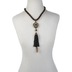 HEIDI DAUS Chic Sophisticate Crystal Enhancer Pendant & Cord Necklace NEW W/TAGS - Picture 1 of 12