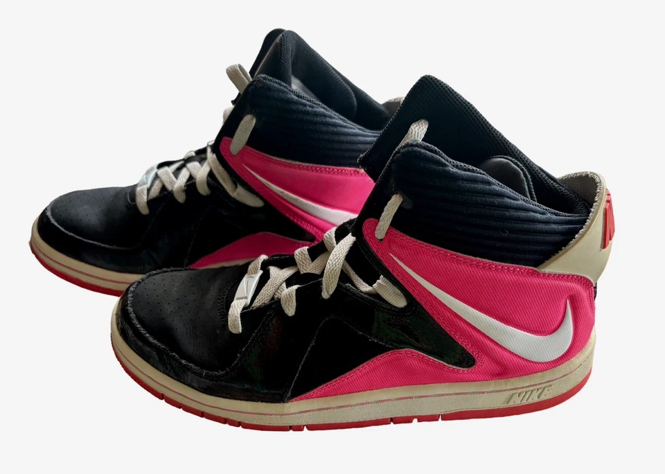 NIKE 677807-COURT INVADER BLACK HIGH TOP BASKETBALL SHOES YOUTH GIRLS 7 - Image 1 of 4