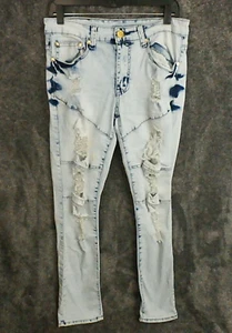 Argonaut Jeans Men Size 30X32 Distressed Ripped Skinny Denim Light Blue - Picture 1 of 15