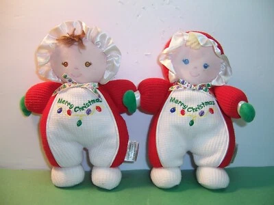 MUÑECA SOFT DREAMS FELIZ NAVIDAD RUBIA/OJOS AZULES MORENA/MARRONES OJOS LOTE DE 2 Foto 1 de 4