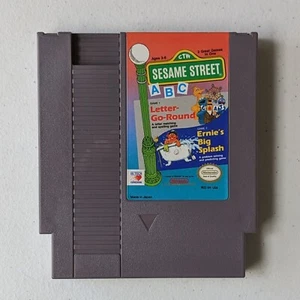Sesame Street ABC Letter-Go-Round & Ernie's Big Splash Nintendo NES 2-in-1 Game - Picture 1 of 2