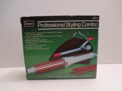 Винтажный Sears завивки железа профессиональный стиль комбо Deluxe велюровый мешок розовый - Изображение 1 из 4