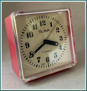 Soviet Vintage Slava Alarm Clock-White brick USSR 1980's~Perfect Condition #2952 - Picture 1 of 11