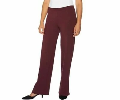 Nuevo $79 H by Halston 0P-2P Pull-On VIP PONTE Tejido Pierna Ancha Pull On Pantalones de Vestir Foto 1 de 3