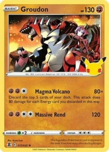 Pokemon 25th Celebrations GROUDON FREE SHIP HOLO RARE 17/25 - Picture 1 of 1