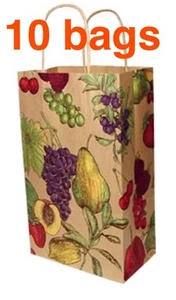 10 Obstschale Papier Einkauf Geschenkbeutel 8"x 4,75"x 13,6"A la Carte Kollektion Neu - Bild 1 von 6