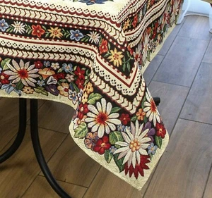 Mantel Floral Rectangular Mesa Tapiz Español Tela Multicolor - Imagen 1 de 10