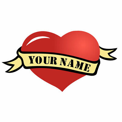 Custom Personalized Name Heart Temporary Tattoo Waterproof Forever Love • 5.06€