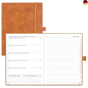 POPRUN Kalender 2024 2025 Buchkalender A5 Notizbuch 22 x 16,5 cm - Bild 1 von 6