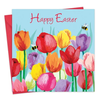 Easter Card - Tulips - Happy Easter for Mum Dad Nan Grandad Son Daughter - Image 1 of 4