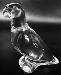 Estatuilla de pájaro loro cristal transparente baccarat vintage pisapapeles hecha en Francia - Imagen 1 de 11