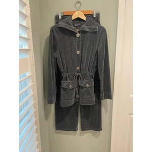 Jones New York Signature grau Velour Lounge Set Jacke und Hose Medium - Bild 1 von 10